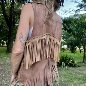 Chaleco de Cuero Diseño Único - Línea Huella